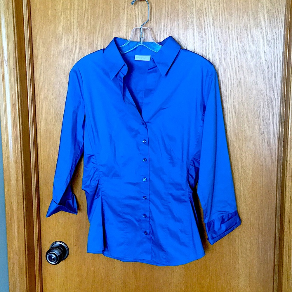 Teal blue button up shirt